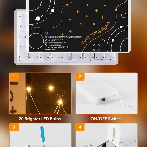 12 Pack LED Fairy Lights Battery Operated‎ String Christmas Party Holiday Lights - Picture 5 of 8